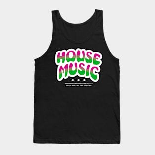 HOUSE MUSIC  - Bubble Outline two tone (white/pink/lime) Tank Top